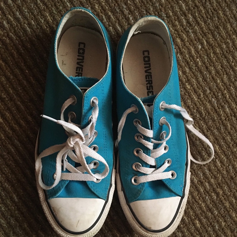 Blue Converse sneakers